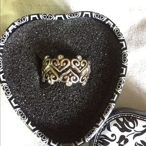 Brighton stacking ring heart set with stones